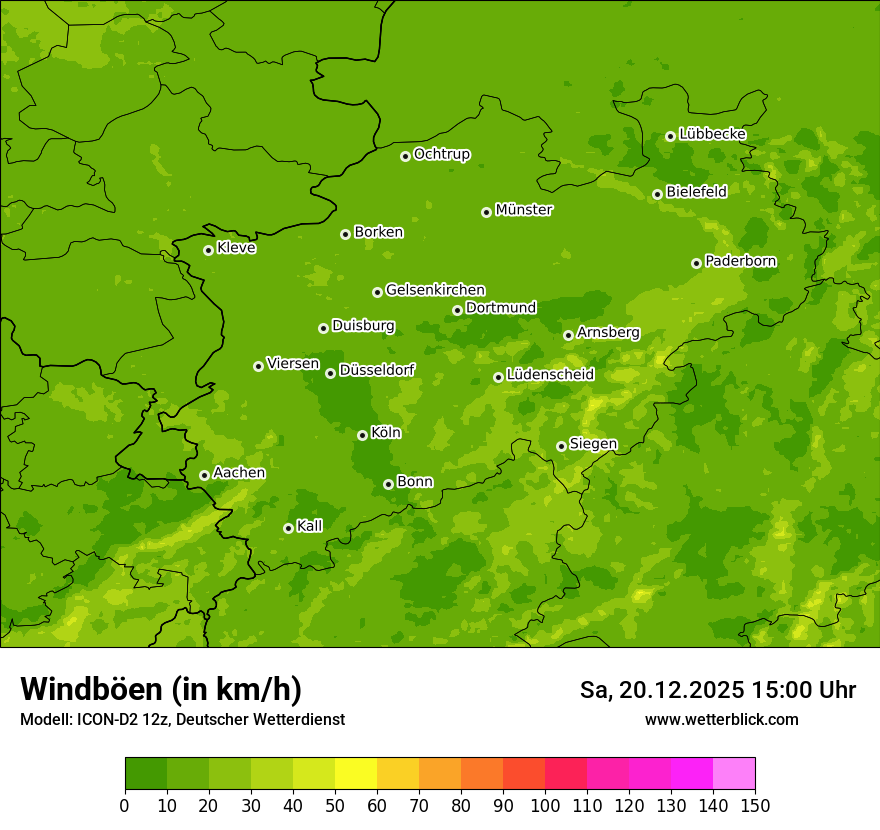 Modellkarten Windgeschwindigkeit