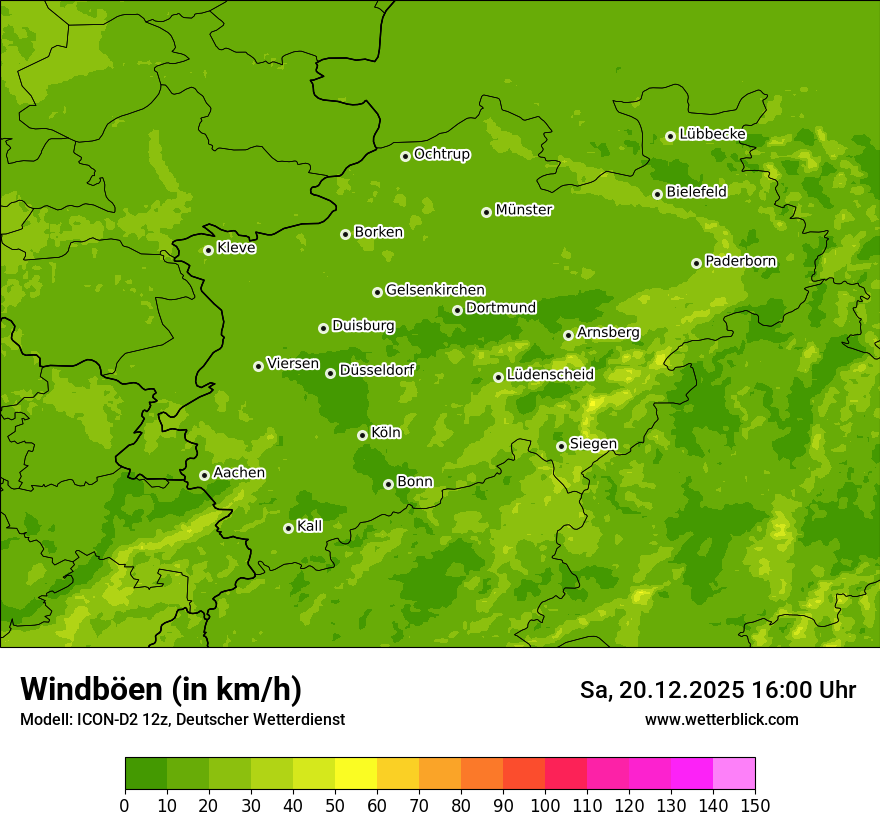 Modellkarten Windgeschwindigkeit