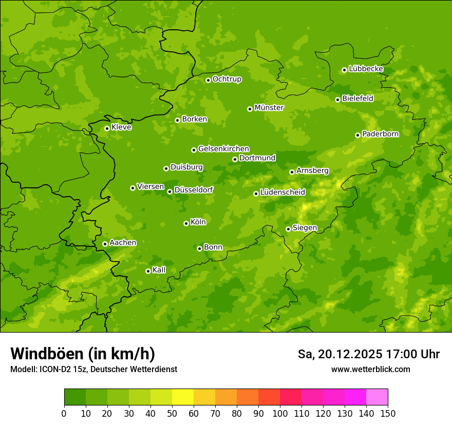 Modellkarten Windgeschwindigkeit