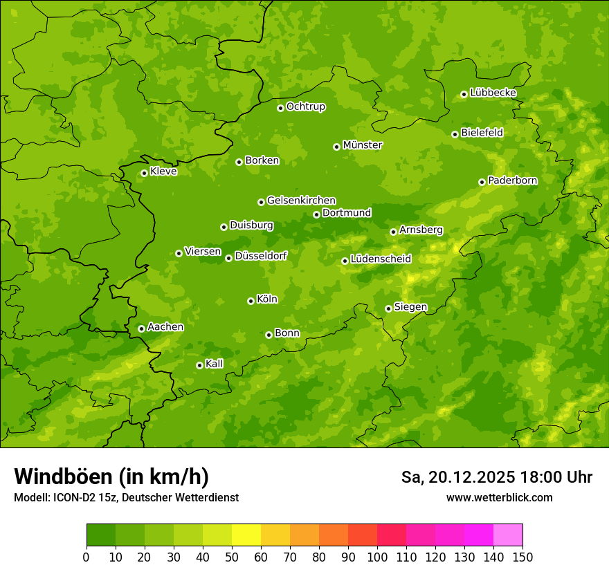 Modellkarten Windgeschwindigkeit