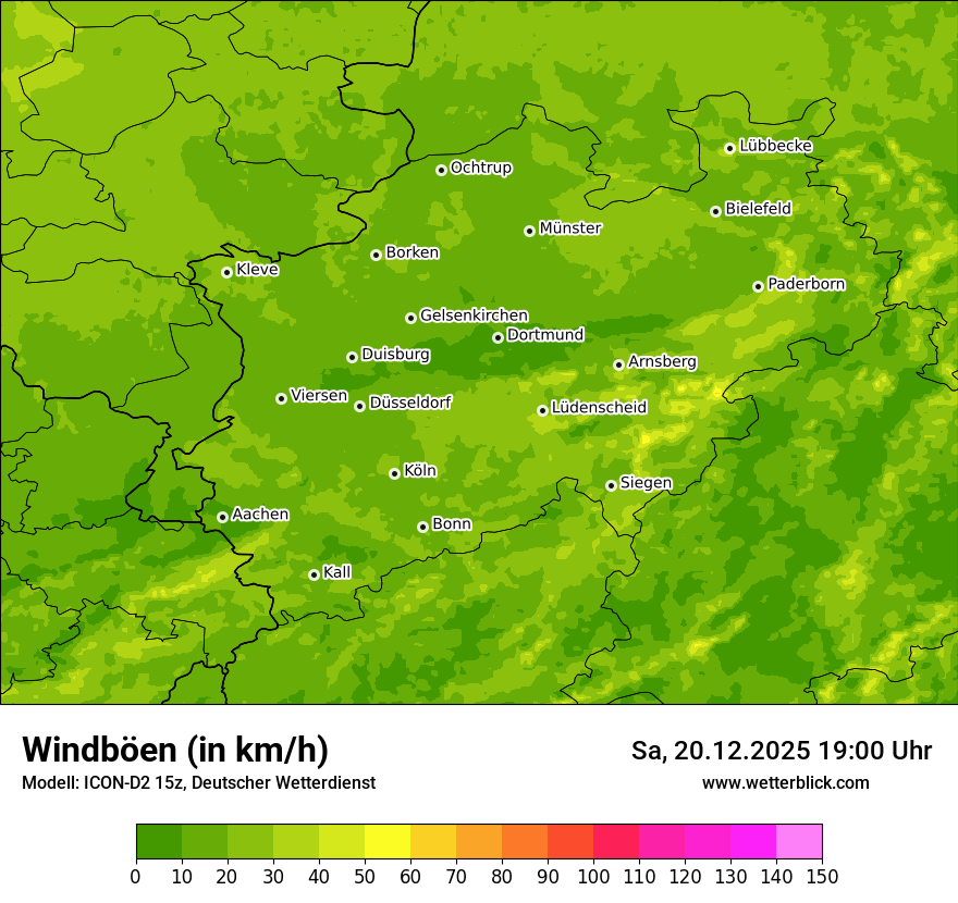 Modellkarten Windgeschwindigkeit
