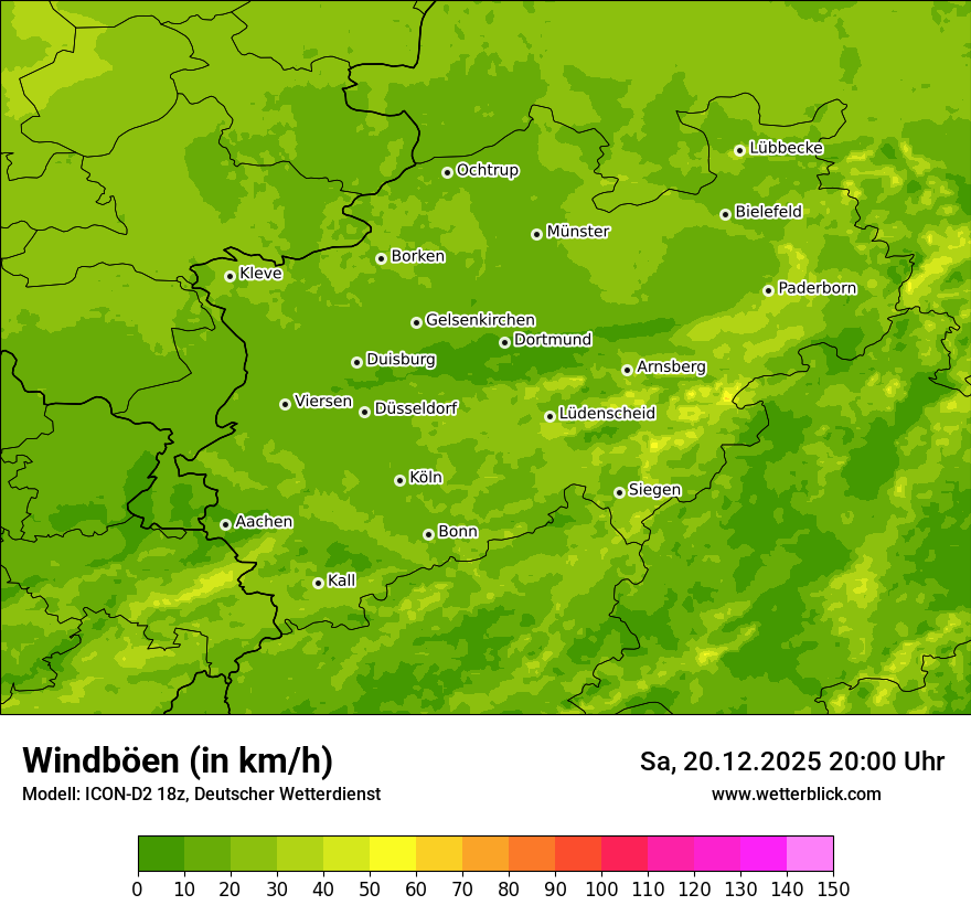 Modellkarten Windgeschwindigkeit