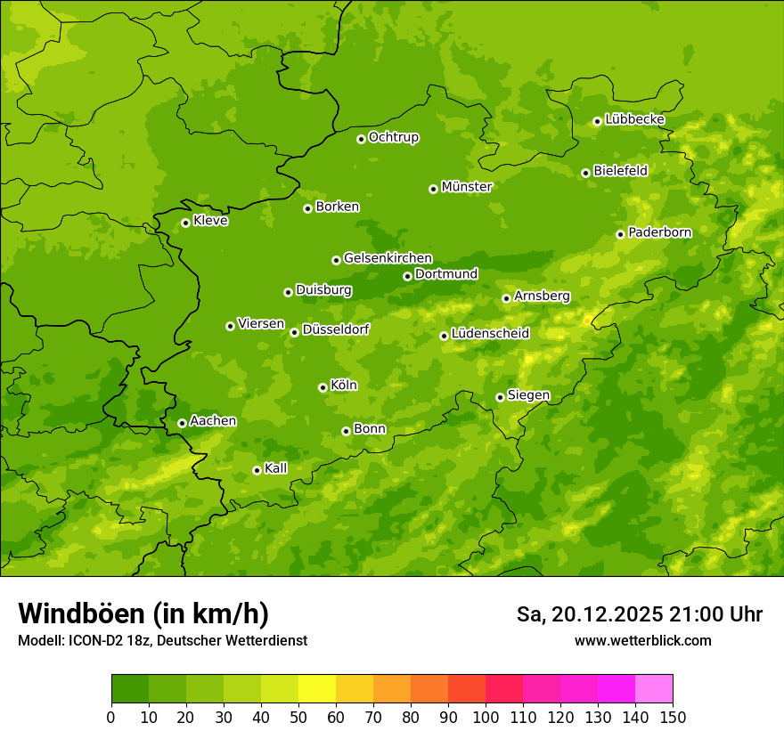 Modellkarten Windgeschwindigkeit