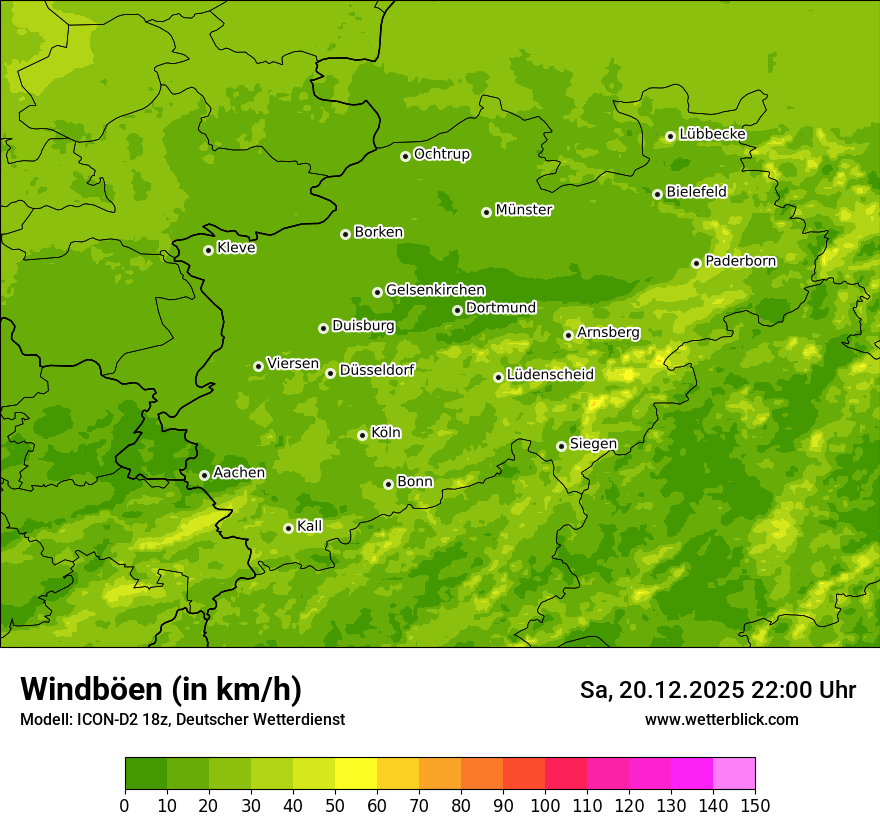 Modellkarten Windgeschwindigkeit