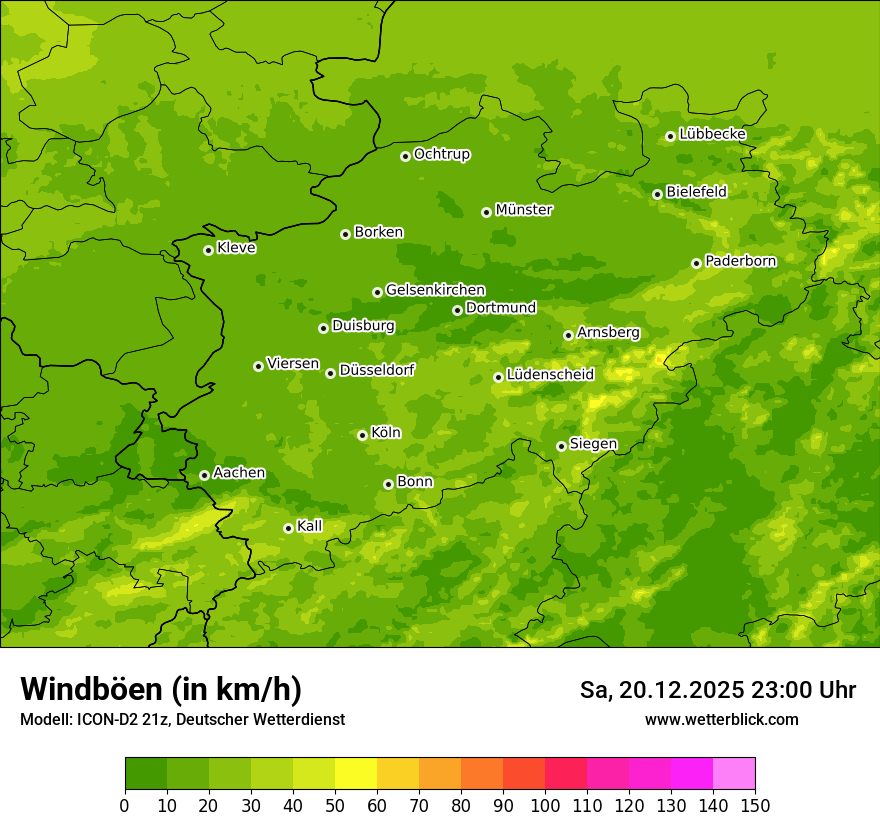 Modellkarten Windgeschwindigkeit