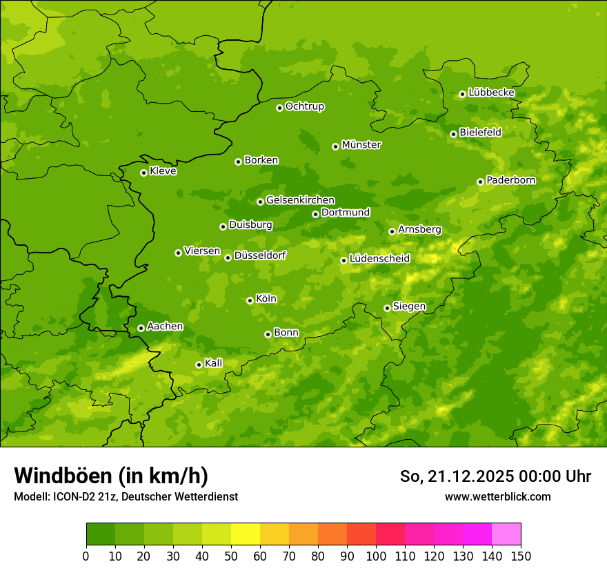 Modellkarten Windgeschwindigkeit