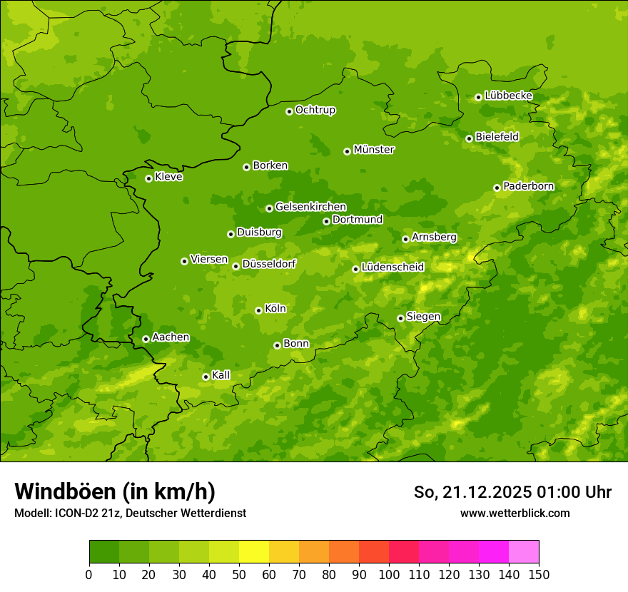 Modellkarten Windgeschwindigkeit
