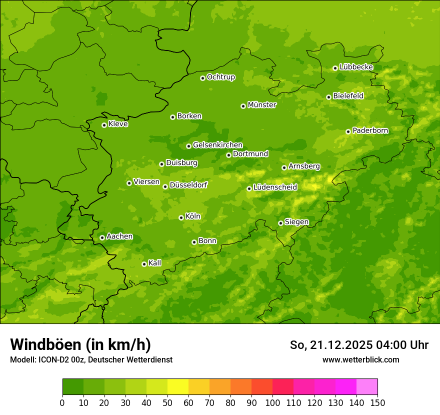 Modellkarten Windgeschwindigkeit