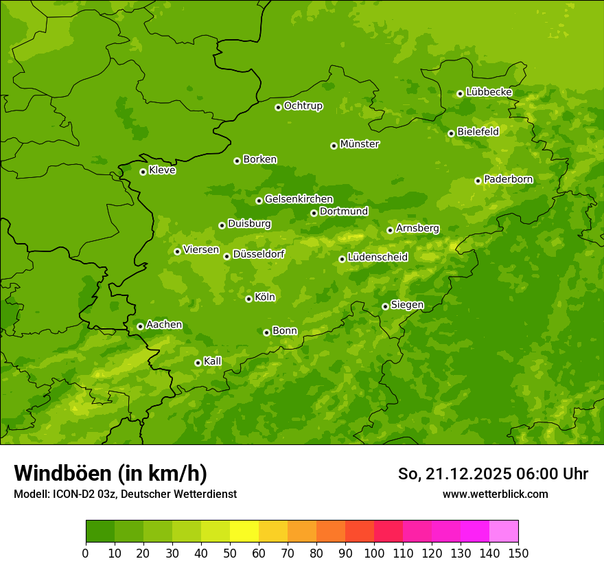 Modellkarten Windgeschwindigkeit