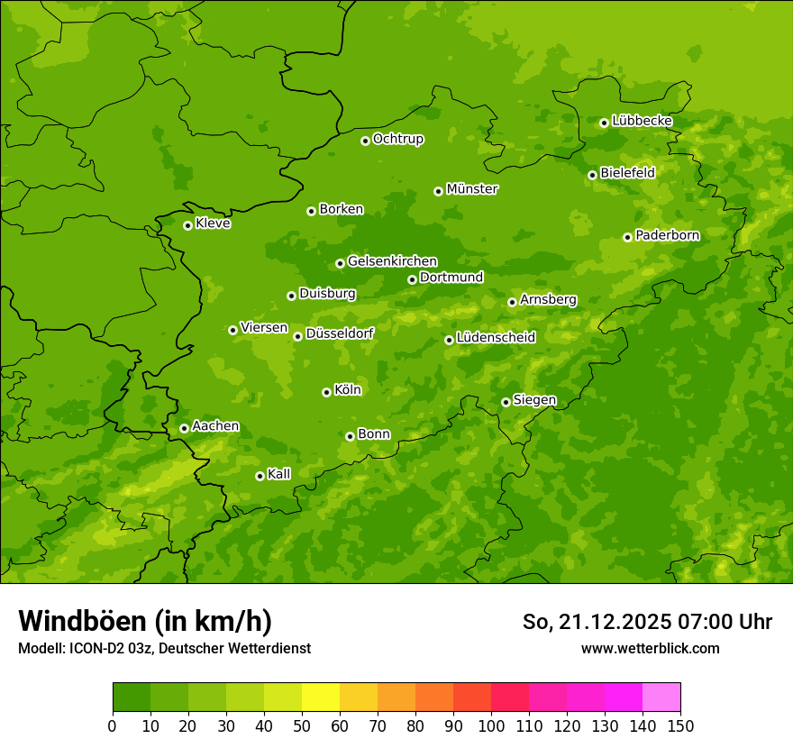 Modellkarten Windgeschwindigkeit