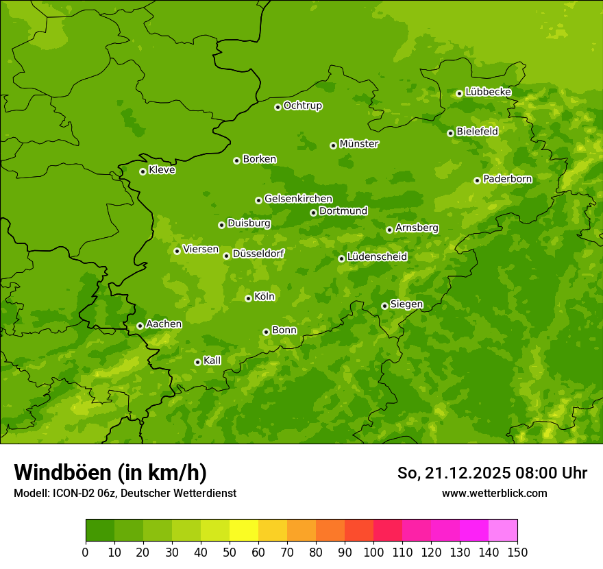 Modellkarten Windgeschwindigkeit