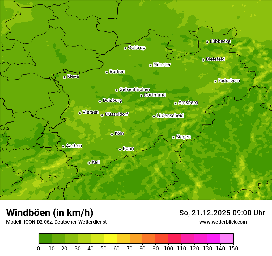 Modellkarten Windgeschwindigkeit