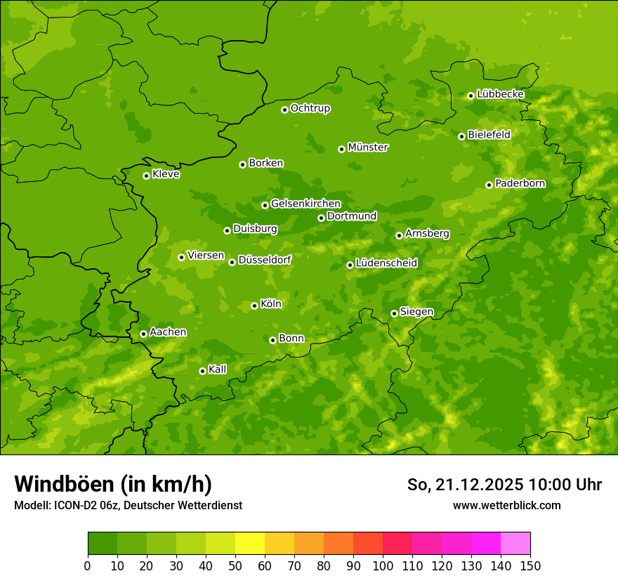 Modellkarten Windgeschwindigkeit