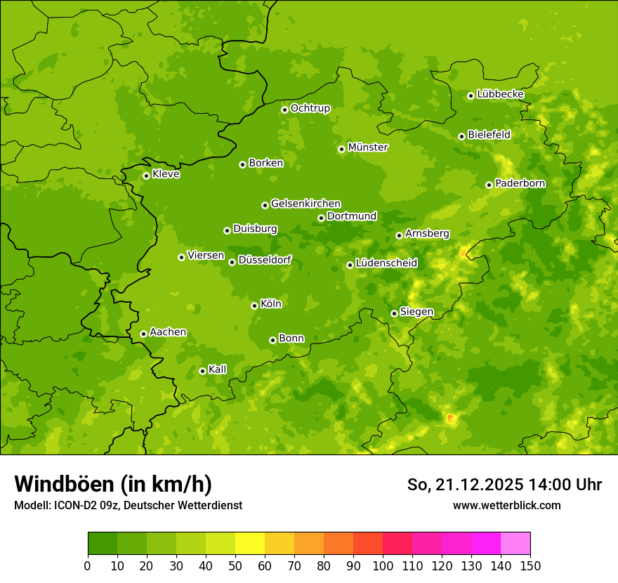 Modellkarten Windgeschwindigkeit