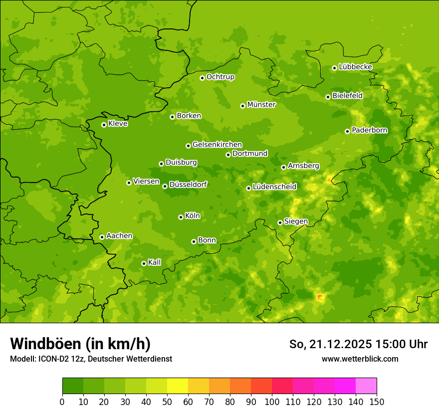 Modellkarten Windgeschwindigkeit