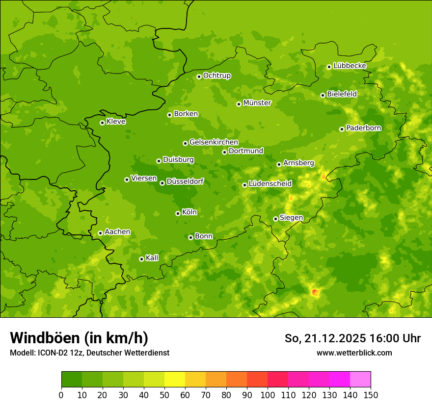Modellkarten Windgeschwindigkeit