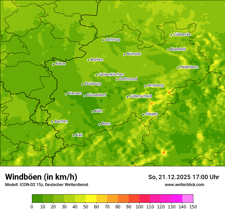 Modellkarten Windgeschwindigkeit