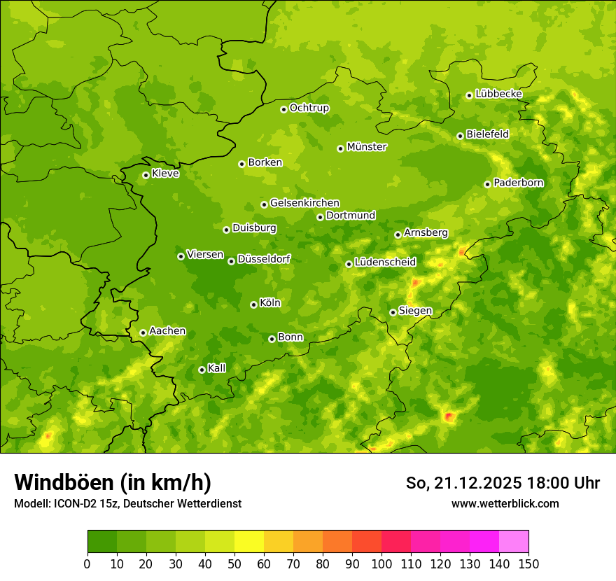 Modellkarten Windgeschwindigkeit