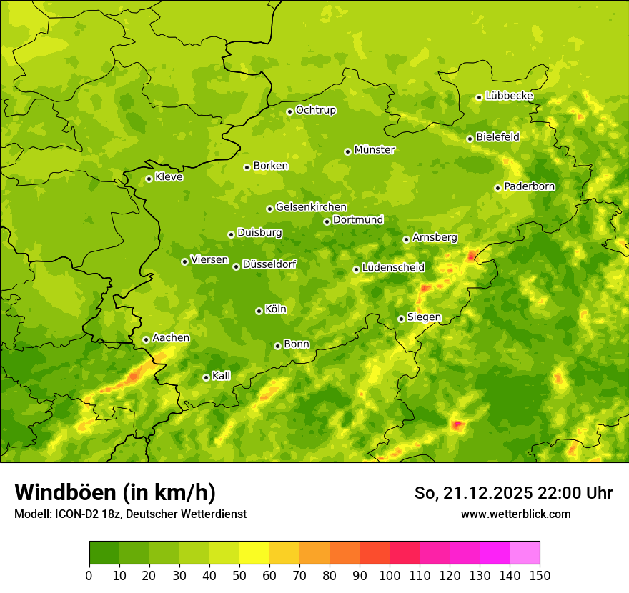 Modellkarten Windgeschwindigkeit