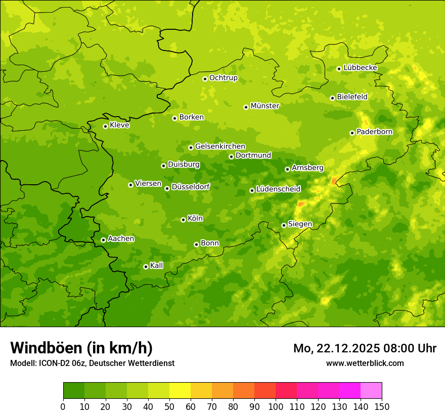 Modellkarten Windgeschwindigkeit