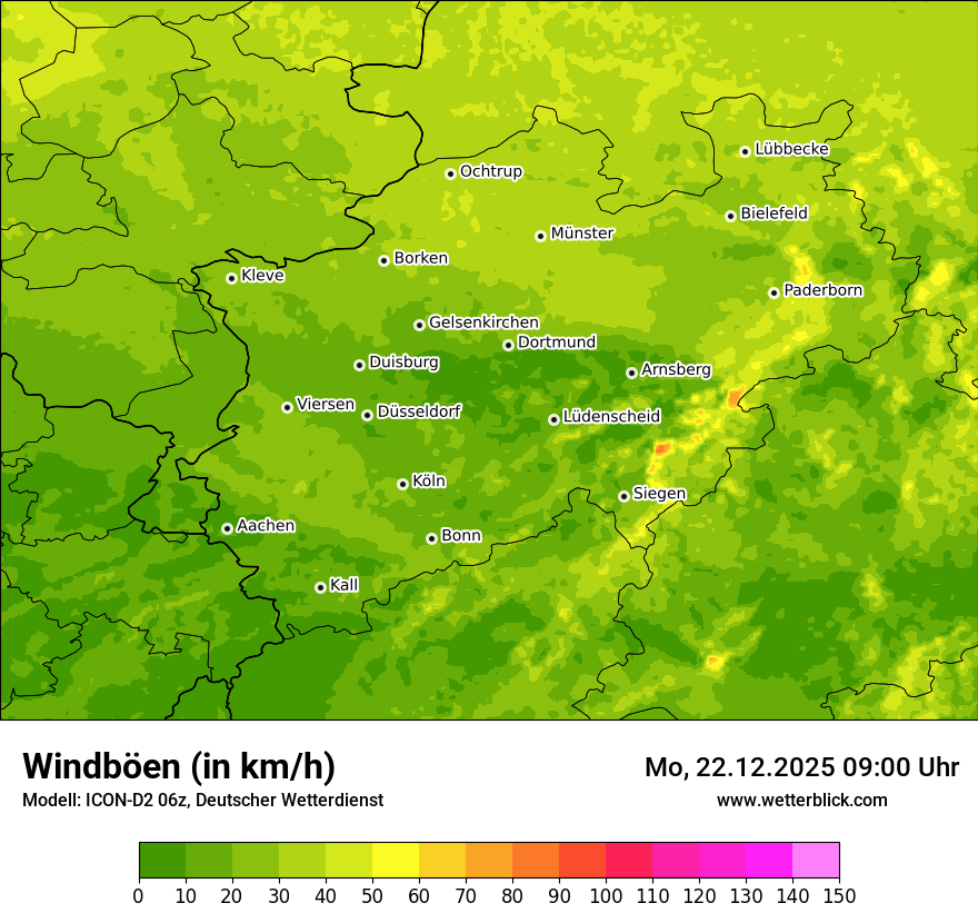 Modellkarten Windgeschwindigkeit