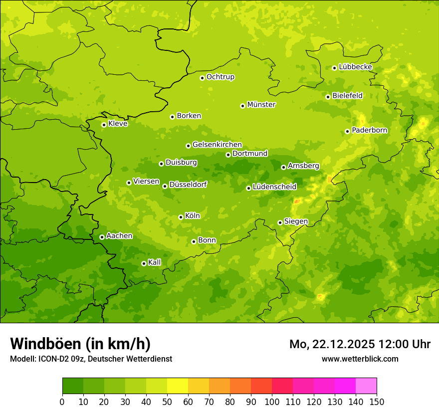 Modellkarten Windgeschwindigkeit