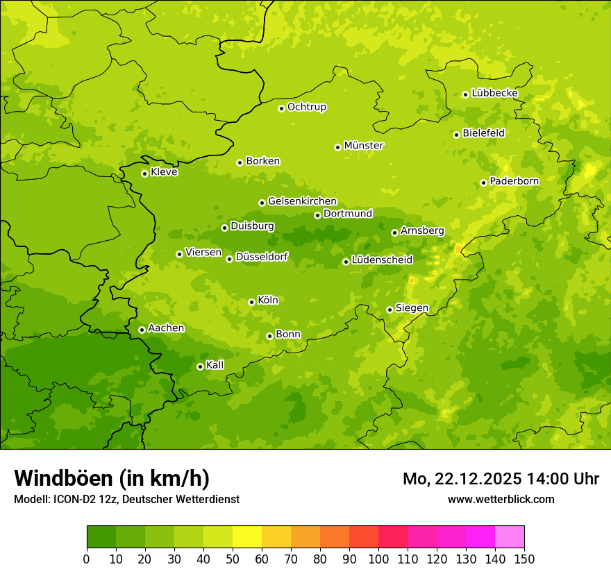 Modellkarten Windgeschwindigkeit