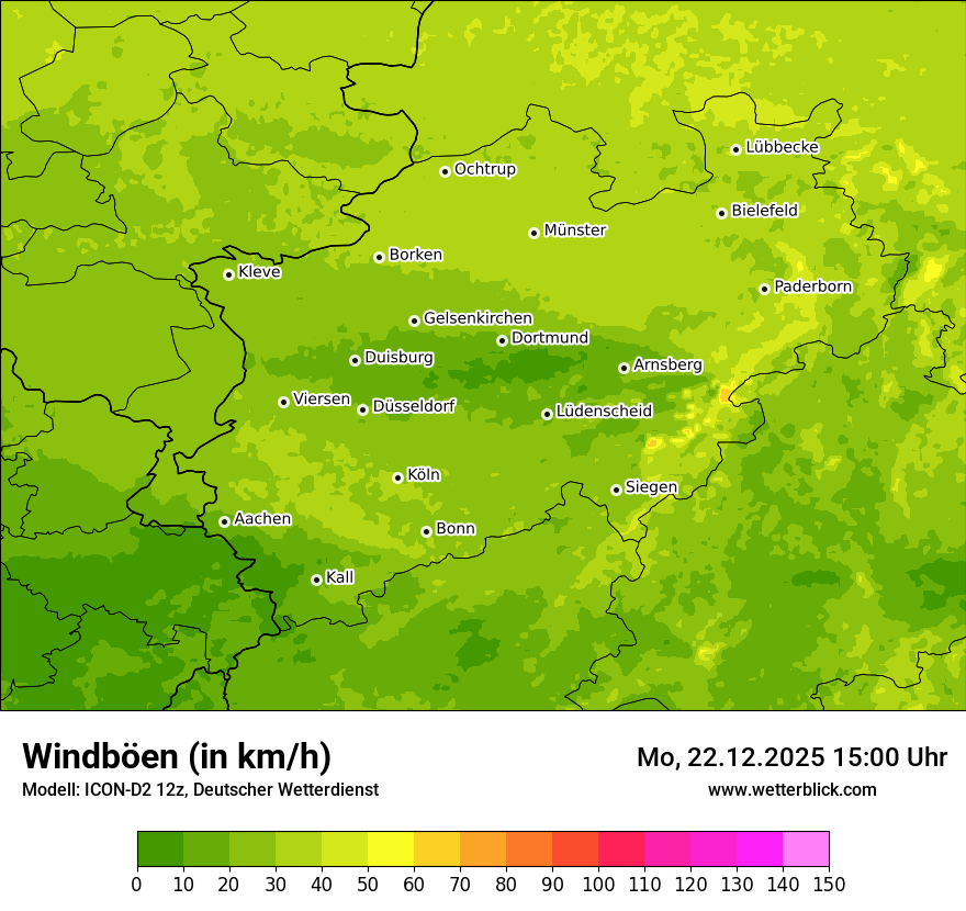 Modellkarten Windgeschwindigkeit