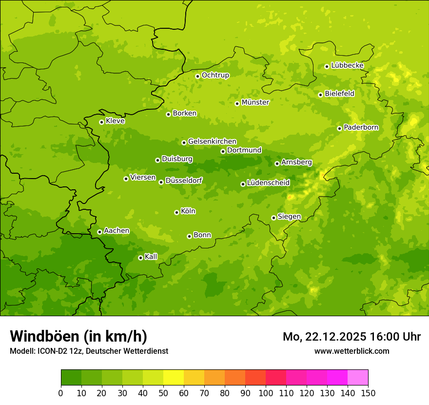 Modellkarten Windgeschwindigkeit
