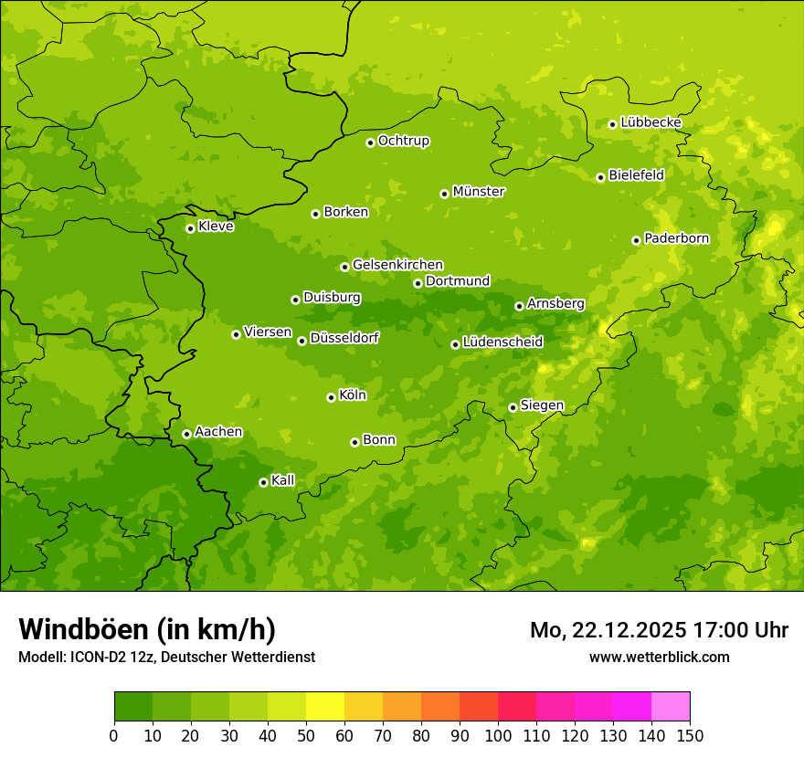 Modellkarten Windgeschwindigkeit