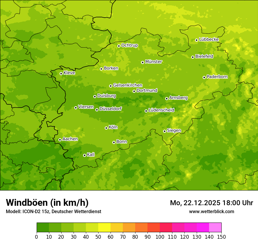 Modellkarten Windgeschwindigkeit