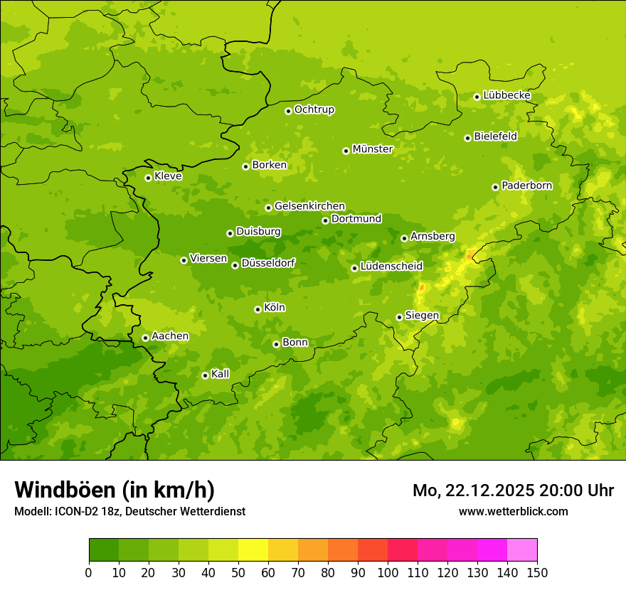 Modellkarten Windgeschwindigkeit