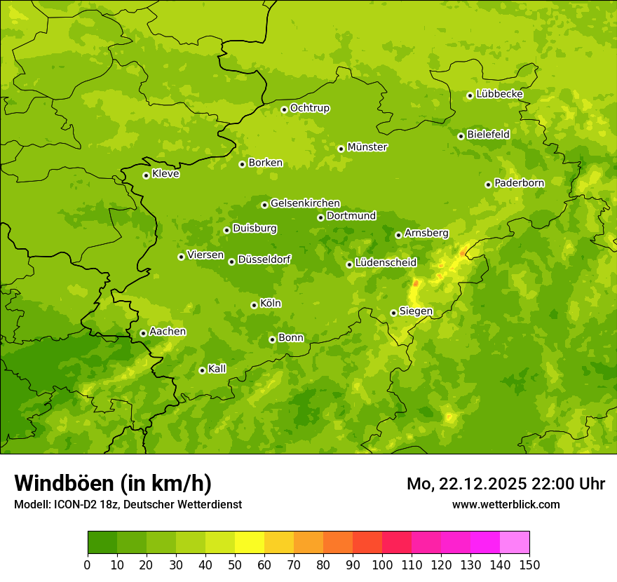 Modellkarten Windgeschwindigkeit