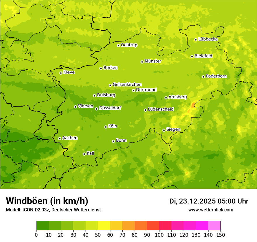 Modellkarten Windgeschwindigkeit