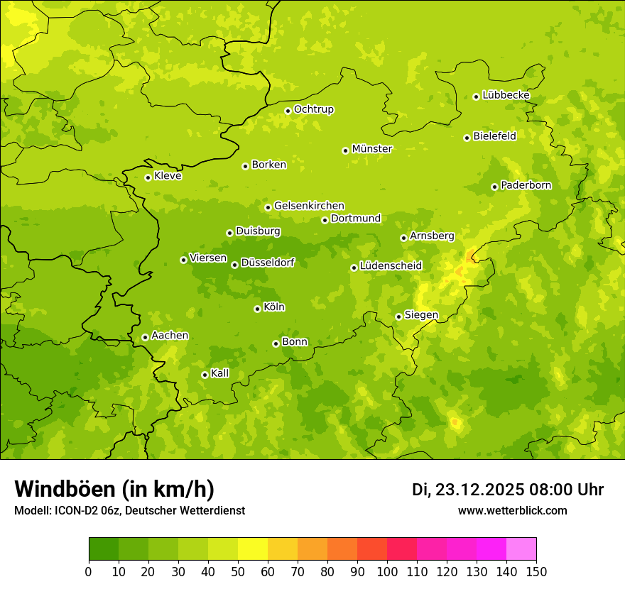 Modellkarten Windgeschwindigkeit