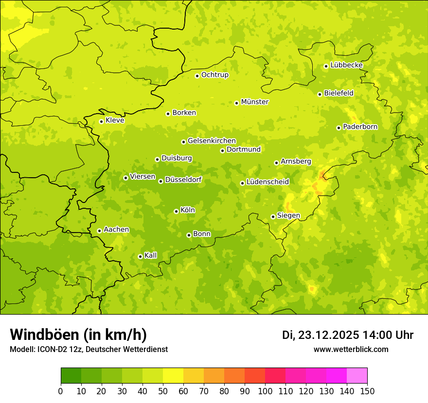 Modellkarten Windgeschwindigkeit