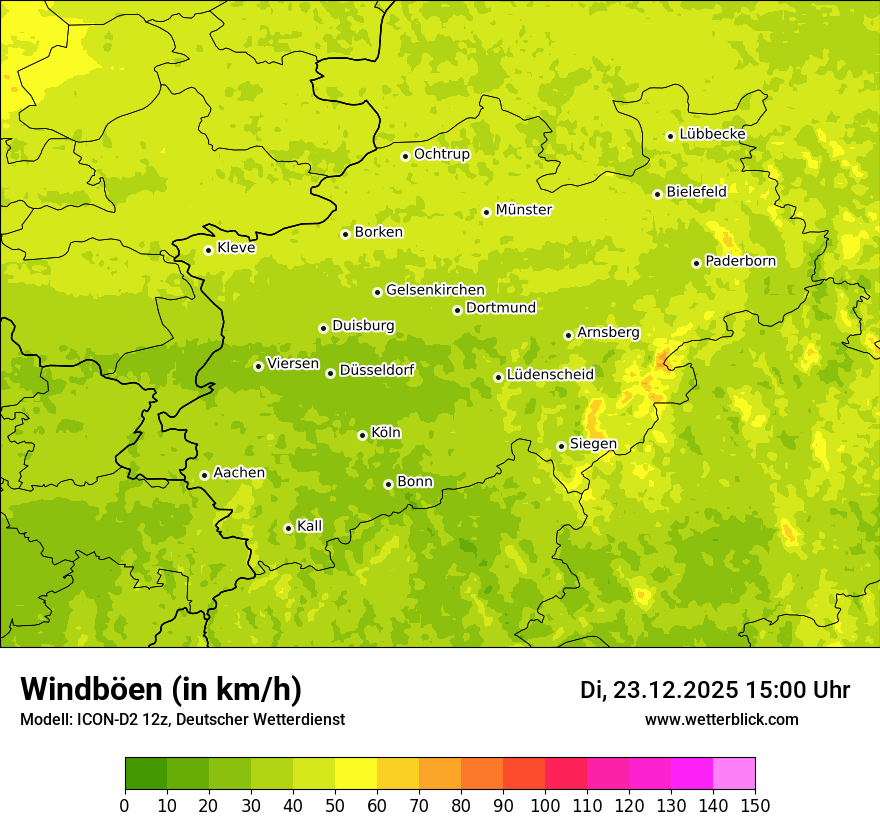 Modellkarten Windgeschwindigkeit