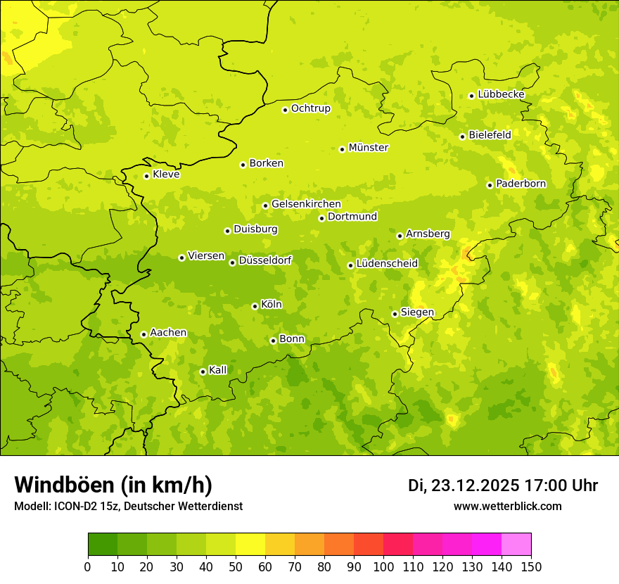 Modellkarten Windgeschwindigkeit