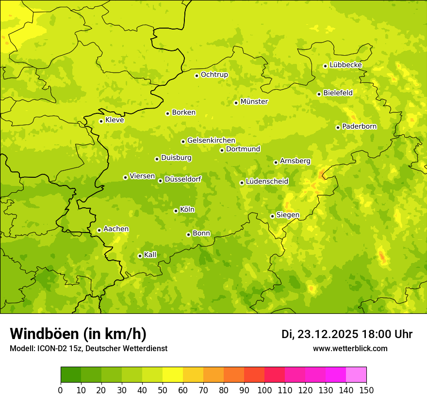 Modellkarten Windgeschwindigkeit
