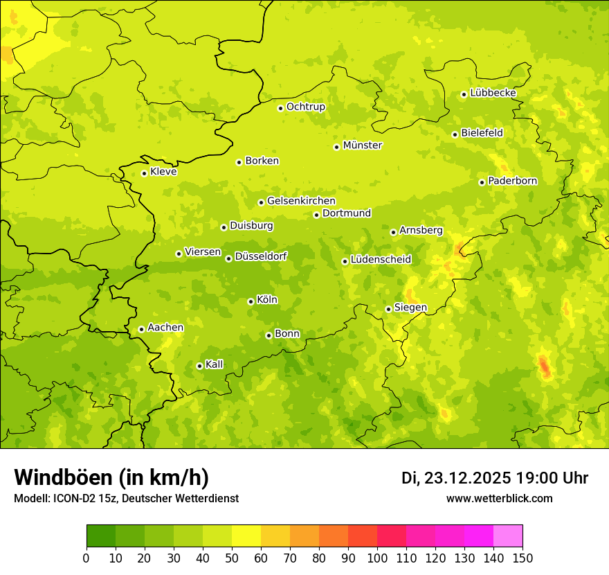 Modellkarten Windgeschwindigkeit