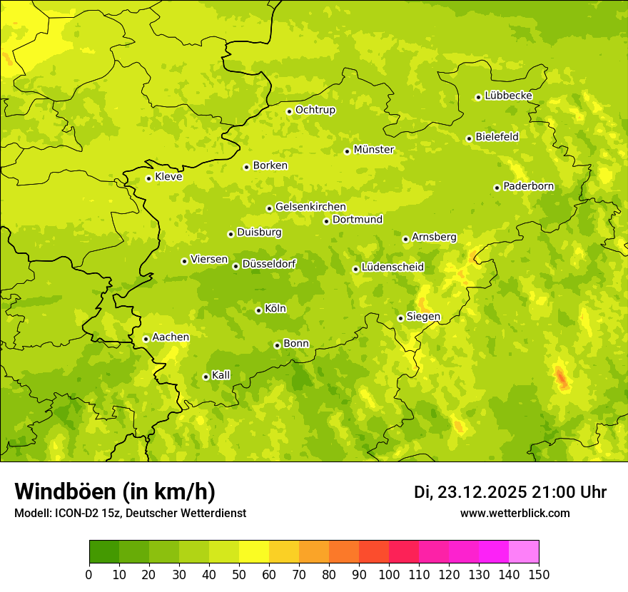 Modellkarten Windgeschwindigkeit