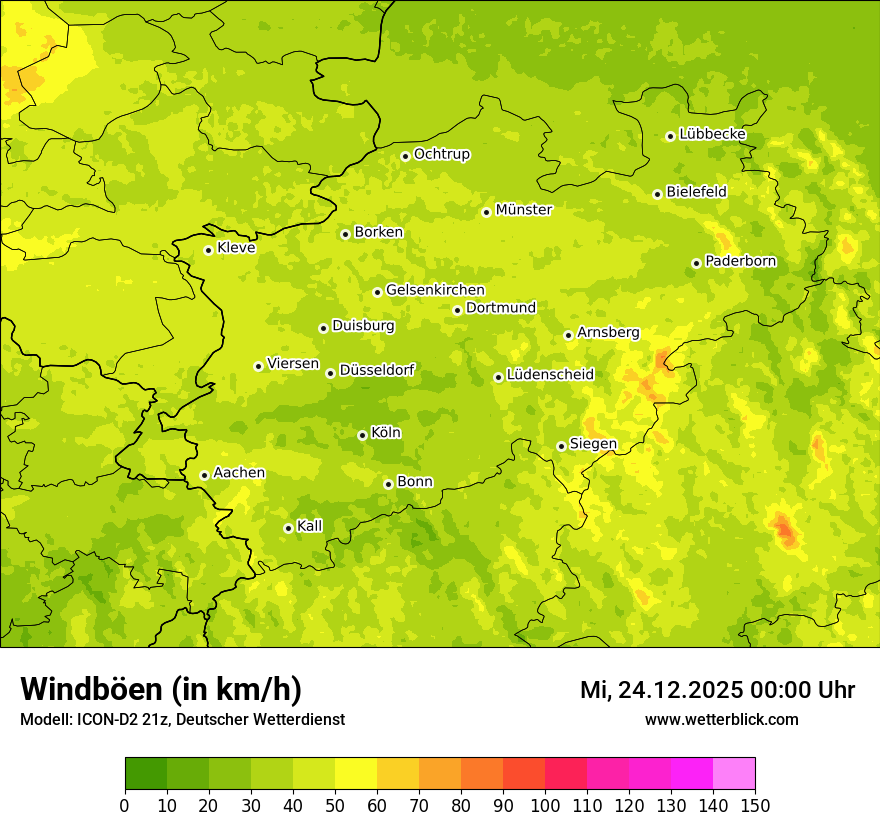 Modellkarten Windgeschwindigkeit