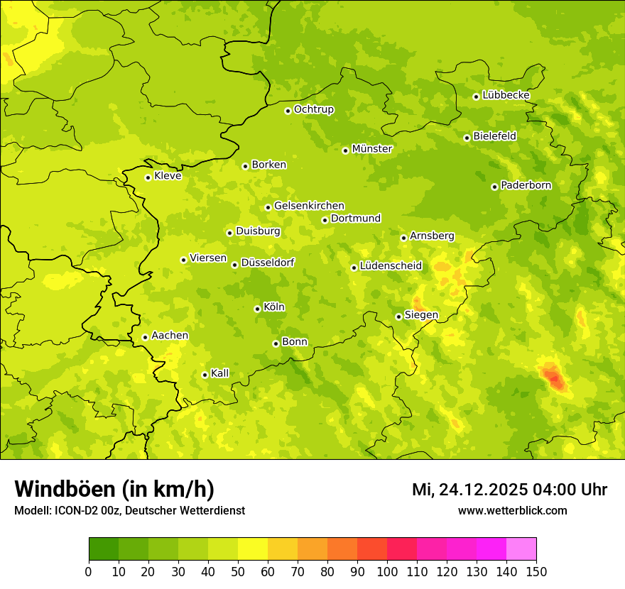 Modellkarten Windgeschwindigkeit