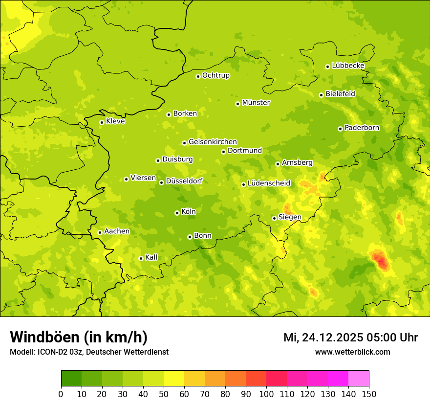 Modellkarten Windgeschwindigkeit
