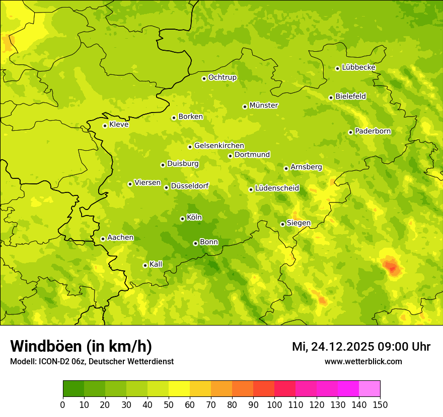 Modellkarten Windgeschwindigkeit