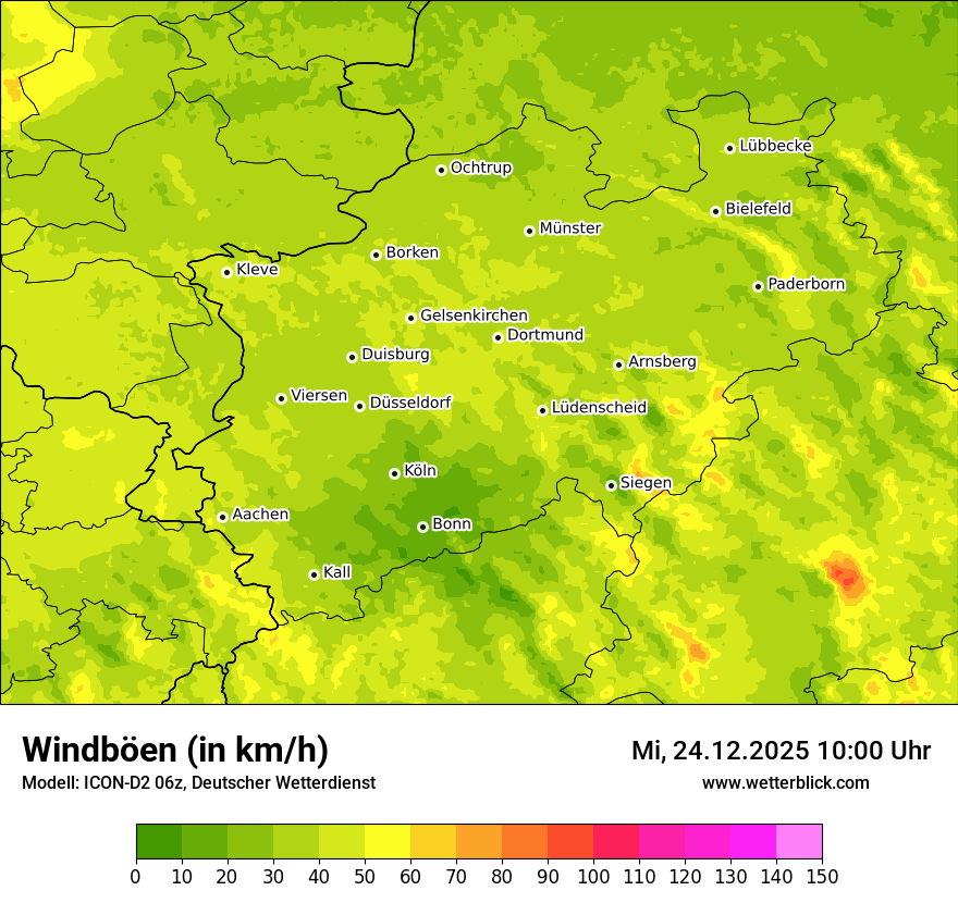 Modellkarten Windgeschwindigkeit