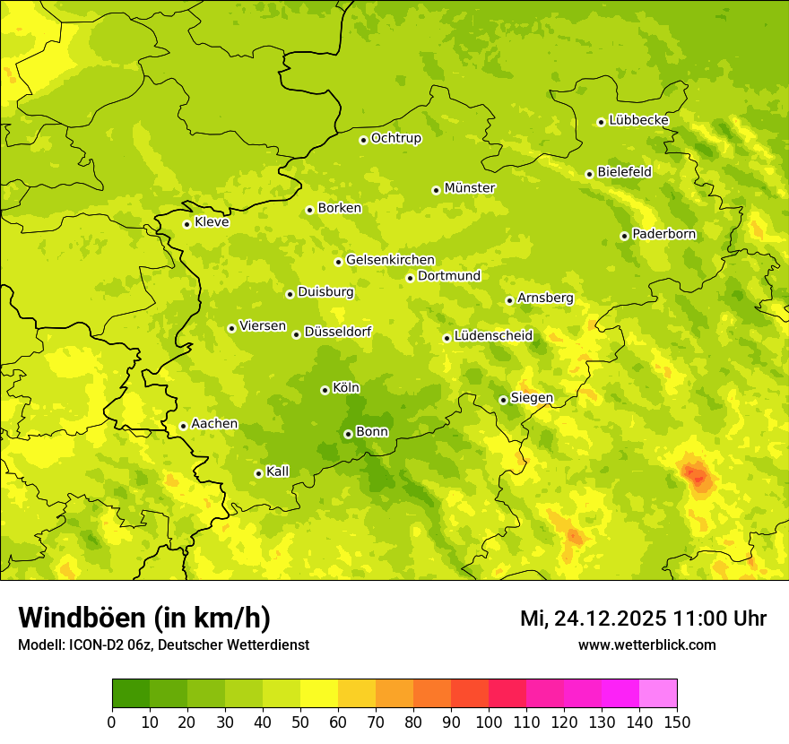 Modellkarten Windgeschwindigkeit