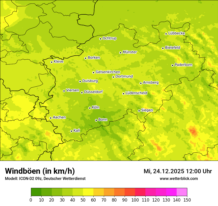 Modellkarten Windgeschwindigkeit