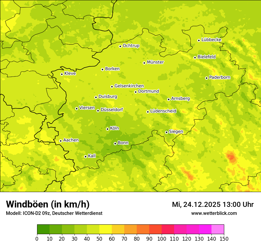 Modellkarten Windgeschwindigkeit