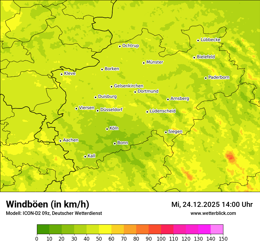 Modellkarten Windgeschwindigkeit